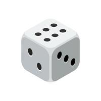 Dice six colored isometric vector illustration