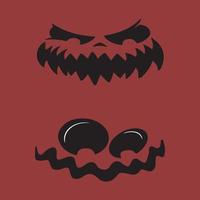 muchas expresiones faciales diferentes, específicas para la temporada de halloween, hechas en un fondo gris o rojo vector