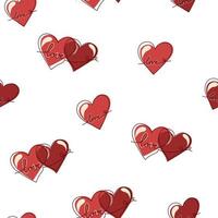Hearts seamless pattern. Friendship and love concept. Background for wrapping paper, fabrics, wallpapers, postcards and Valentine's Day. Vector hand draw illustration.