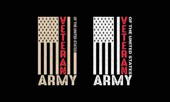 Veteran of the United States Army T shirt design. vector