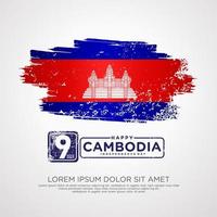 plantilla de tarjeta de felicitación del día de la independencia de camboya. vector