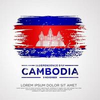 plantilla de tarjeta de felicitación del día de la independencia de camboya. vector