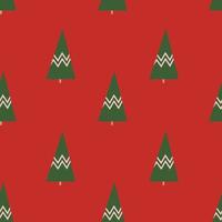 Seamless Pattern with stylized Christmas tree. Holiday winter square pattern. Red background. Cute illustration. Winter wallpaper vector