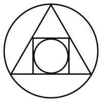 Vector Symbol of the Philosopher's Stone.The Squared Circle, alchemical glyph and symbol