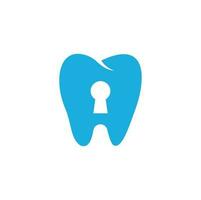 dental lock logo design template. vector