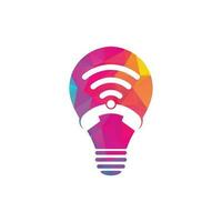 Call wifi bulb shape concept logo design vector template. Phone and wifi logo design icon