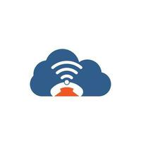 Call wifi cloud shape concept logo design vector template. Phone and wifi logo design icon