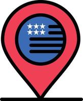 American Location Map Sign  Flat Color Icon Vector icon banner Template