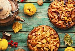 Autumn pie with quince photo