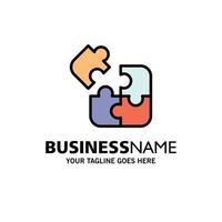 Business Game Logic Puzzle Square Business Logo Template Flat Color vector