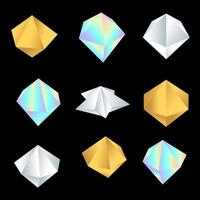 vector glossy platonic solids set