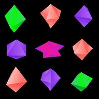 vector glossy platonic solids set