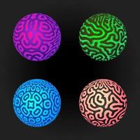 vector pattern surface spheres set