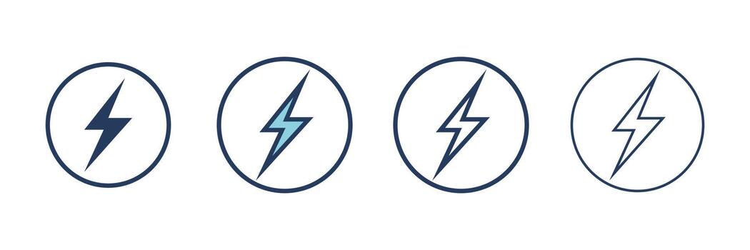 Electricity icons set. Set of energy vector symbol. Filled and Linear style sign for mobile concept and web design.
