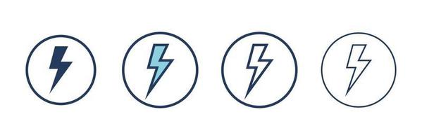 Electricity icons set. Set of energy vector symbol. Filled and Linear style sign for mobile concept and web design.