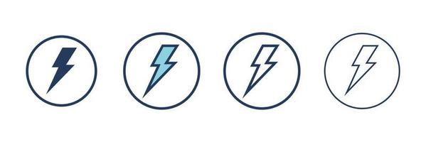 Electricity icons set. Set of energy vector symbol. Filled and Linear style sign for mobile concept and web design.