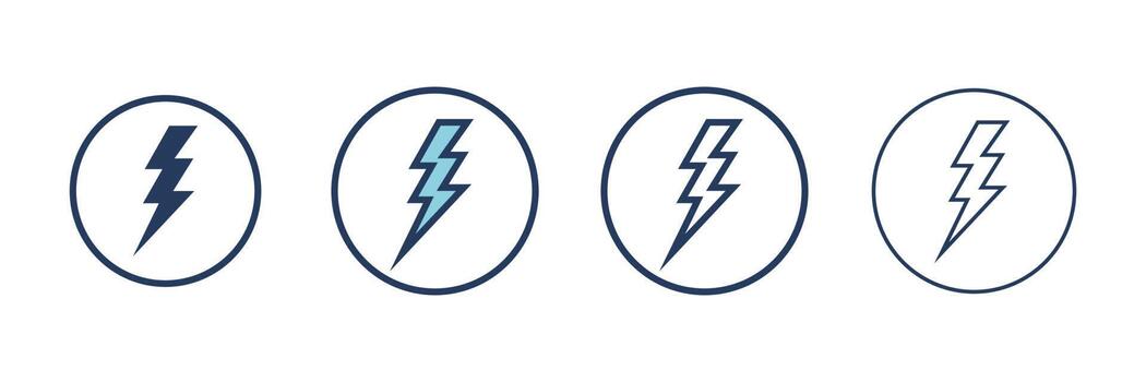 Electricity icons set. Set of energy vector symbol. Filled and Linear style sign for mobile concept and web design.