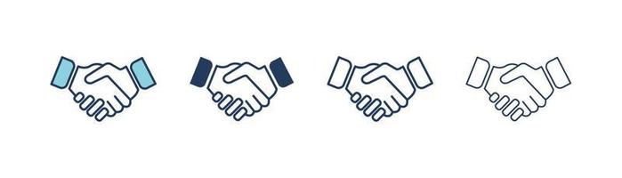 Handshake icon. Business vector symbol. Filled and Linear style sign for mobile concept and web design. Handshake symbol illustration. Pixel vector graphics - Vector