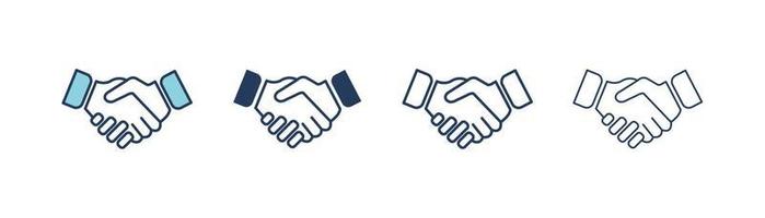 Handshake icon. Business vector symbol. Filled and Linear style sign for mobile concept and web design. Handshake symbol illustration. Pixel vector graphics - Vector