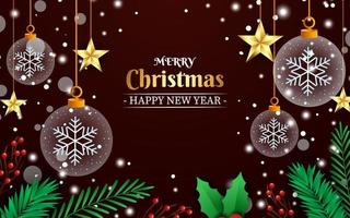 Realistic merry christmas and new year background vector