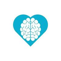 Brain heart shape concept logo design. Brainstorm power thinking brain Logotype icon vector