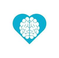 Brain heart shape concept logo design. Brainstorm power thinking brain Logotype icon vector