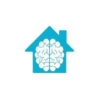 Brain home shape concept logo design. Brainstorm power thinking brain Logotype icon vector