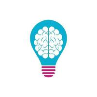 Brain bulb concept logo design. Brainstorm power thinking brain Logotype icon vector