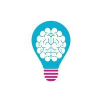 Brain bulb concept logo design. Brainstorm power thinking brain Logotype icon vector