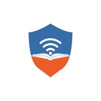 Wifi book logo design vector template. Wifi Book Icon Logo Design Element