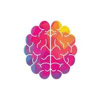 Brain shield shape concept logo design. Brainstorm power thinking brain Logotype icon vector