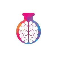 diseño del logotipo del concepto de forma de laboratorio cerebral. lluvia de ideas poder pensamiento cerebro logotipo icono vector