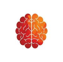 Brain shield shape concept logo design. Brainstorm power thinking brain Logotype icon vector