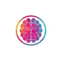 Brain shield shape concept logo design. Brainstorm power thinking brain Logotype icon vector