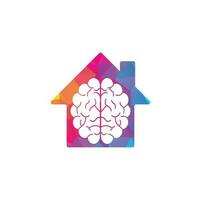 Brain home shape concept logo design. Brainstorm power thinking brain Logotype icon vector