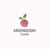 Ilustración de vector de plantilla de diseño de icono de logotipo de sushi verde