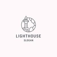 Lighthouse logo template design. Vector illustration.