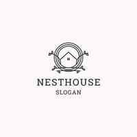 Nest house logo icon design template vector illustration