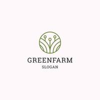 Green farm logo icon design template vector illustration