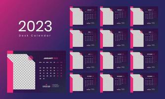 Desk Calendar Template 2023 vector