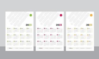 calendario de pared 2023 - calendario de una página - calendario de una sola página - calendario de 12 meses vector