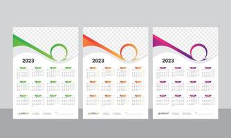 Wall Calendar 2023 - One Page Calendar - Single Page Calendar - 12 months Calendar vector