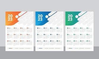 Wall Calendar 2023 - One Page Calendar - Single Page Calendar - 12 months Calendar vector