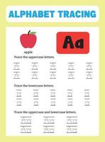 Alphabet tracing worksheet vector