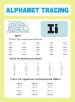 Alphabet tracing worksheet vector