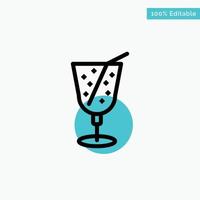 Beach Drink Juice turquoise highlight circle point Vector icon