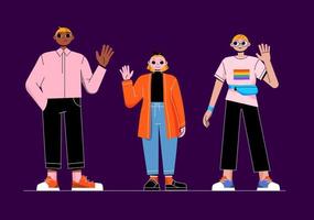 gente diversa, hombre afroamericano, persona lgbt vector