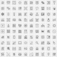 100 iconos de negocios para web y material impreso vector