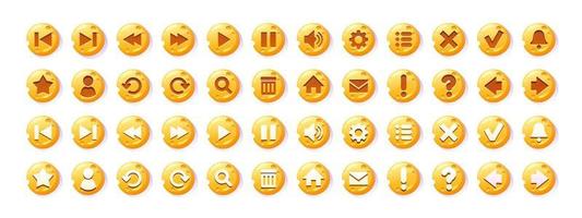Circle buttons with cheese texture and icons vector
