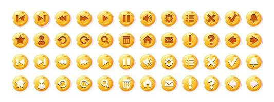 Circle buttons with cheese texture and icons vector